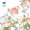 Kép 3/3 - Dunisoft® Szalvéta textil hatású, rózsa virág mintás, 40 x 40 cm