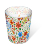 Kép 1/2 - Paper+Design Gyertya üvegpohárban, Hímzés virág mintás, 100 x Ø85 mm