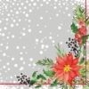 Kép 1/3 - Tissue Szalvéta, karácsonyi virág mintás, 33 x 33 cm, 3-rétegű