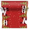 Kép 1/2 - Paper+Design Dunicel® Asztali futó, karácsonyi, mikulás mintás, piros, 0,25 x 4 m