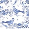 Kép 1/3 - Paper+Design Tissue Szalvéta, Porcelán kék festés mintás, 33 x 33 cm, 3-rétegű