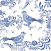 Kép 1/2 - Paper+Design Tissue Szalvéta, Porcelán kék festés mintás, 24 x 24 cm, 3-rétegű