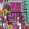 Kép 1/3 - Paper+Design Tissue Szalvéta, Pink balkon mintás, 33 x 33 cm, 3-rétegű