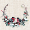 Kép 1/2 - Paper+Design® Tissue karácsonyi, téli koszorú, madár mintás Szalvéta, 33 x 33 cm, 3-rétegű