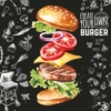 Kép 1/2 - Duni Tissue Szalvéta, burger mintás, 33x33 cm, 3-rétegű