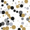 Kép 1/2 - Duni® Tissue Szalvéta, fekete-arany buborék pöttyös mintás, 24 x 24 cm, 1/4 hajtású, 3-rétegű, 20 db/csomag