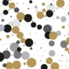 Kép 1/3 - Duni® Tissue Szalvéta, fekete-arany buborék pöttyös mintás, 33 x 33 cm, 1/4 hajtású, 3-rétegű, 20 db/csomag