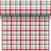 Kép 1/3 - Dunicel® textil hatású papír Asztali futó, 3in1, karácsonyi kockás mintás, 0,40 x 4,8 m, nem vízálló