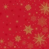 Kép 1/2 - Bio Dunisoft® textil hatású Szalvéta, piros-arany csillag mintás, 40 x 40 cm, 1/4 hajtású, 60 db/csomag