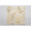 Kép 2/2 - Dunisoft® textil hatású fehér rózsa virág mintás Szalvéta, 40 x 40 cm