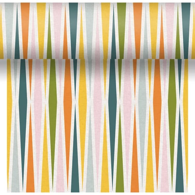 Dunicel® textil hatású papír Asztali futó, 3in1, színes mintás, 0,40 x 4,8 m, nem vízálló