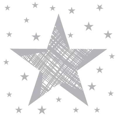 Tissue Szalvéta, karácsonyi csillag mintás, 33 x 33 cm, 3-rétegű