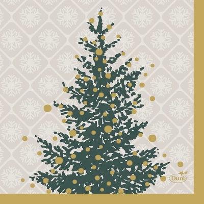 Tissue Szalvéta, karácsonyi, fenyőfa mintás, 24 x 24 cm, 3-rétegű