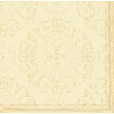 Dunilin® textil hatású Szalvéta, krém Opulent mintás, 40 x 40 cm, 1/4 hajtású, 45 db/csomag