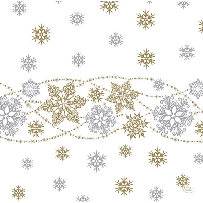 Dunisoft® textil hatású Szalvéta, karácsonyi, hópehely mintás, 40 x 40 cm