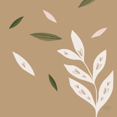 Duni Bio Tissue Szalvéta, levél mintás, 33x33 cm, 3-rétegű