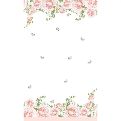 Dunicel® textil hatású Asztalterítő, rózsaszín rózsa mintás, 138 x 220 cm, nem vízálló