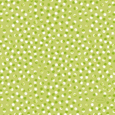 Duni® Tissue Szalvéta, zöld pont mintás, 24 x 24 cm, 1/4 hajtású, 3-rétegű, 20 db/csomag