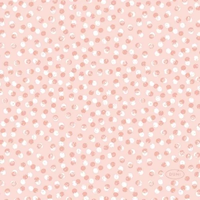 Duni® Tissue Szalvéta, pont mintás, rózsaszín-púder színű, 24 x 24 cm, 1/4 hajtású, 3-rétegű, 20 db/csomag
