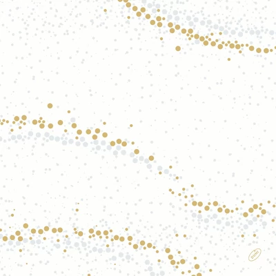 Dunisoft® textil hatású Szalvéta, arany-ezüst pötty mintás, 40 x 40 cm, 1/4 hajtású, 60 db/csomag