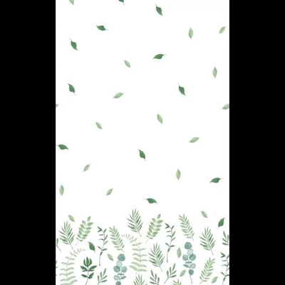 Dunicel® textil hatású Asztalterítő, zöld levelek mintás, 138 x 220 cm, nem vízálló