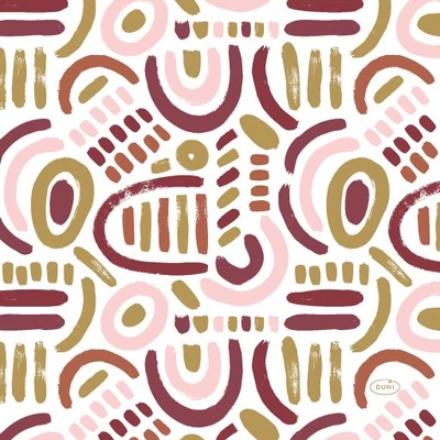 Duni® Tissue Szalvéta, modern mintás, 33 x 33 cm, 1/4 hajtású, 3-rétegű, 20 db/csomag