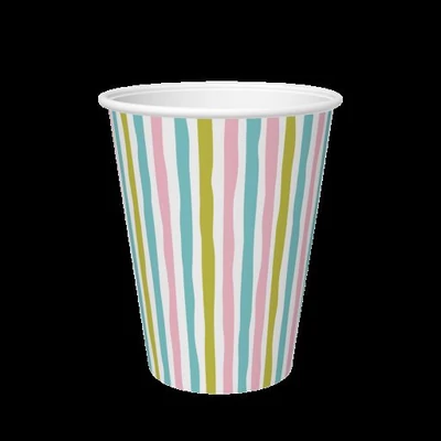 Duni®  BIO papírpohár színes csíkos mintás, 24 cl, 10 db/csomag.