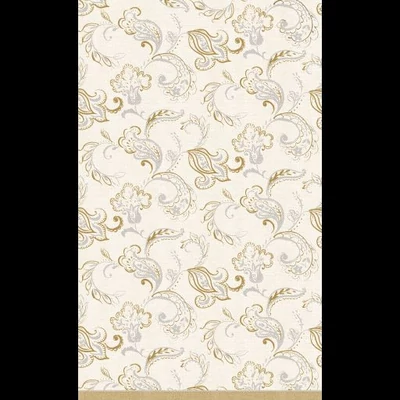 Dunicel® textil hatású papír Asztalterítő, krém-arany mintás, 138 x 220 cm, nem vízálló