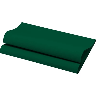 Bio Dunisoft® textil hatású Szalvéta, sötétzöld színű, 40 x 40 cm, 1/4 hajtású, 12 db/csomag