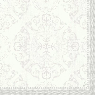 Dunilin® textil hatású Szalvéta, fehér Opulent mintás, 40 x 40 cm, 1/4 hajtású, 45 db/csomag
