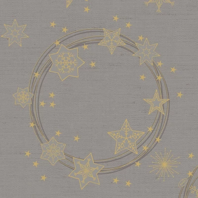 Dunisoft® textil hatású Szalvéta, karácsonyi, szürke-arany csillag mintás, 40 x 40 cm, 1/4 hajtású, 12 db/csomag