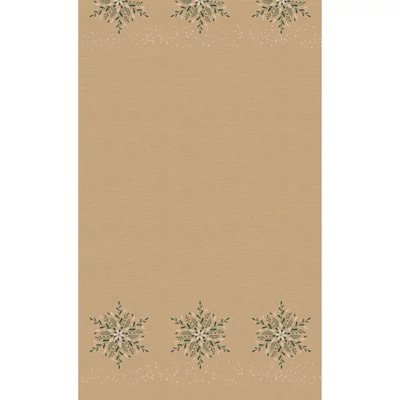 Dunicel® textil hatású papír Asztalterítő, natúr-zöld virág mintás, 138 x 220 cm, nem vízálló