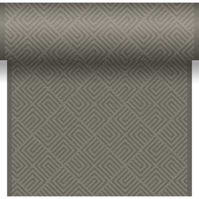 Dunicel® textil hatású papír Asztali futó, 3in1, szürke színű, mozaik mintás, 0,40 x 4,8 m, nem vízálló