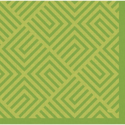 Dunisoft® textil hatású Szalvéta, kiwi színű, mozaik mintás, 40 x 40 cm, 1/4 hajtású, 12 db/csomag