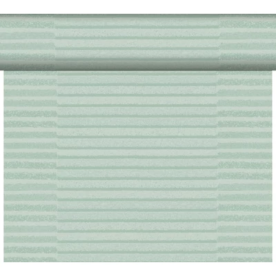 Dunicel® textil hatású Asztali futó, menta színű, csíkos mintás, nagy kiszerelésű 0,4 x 24 m