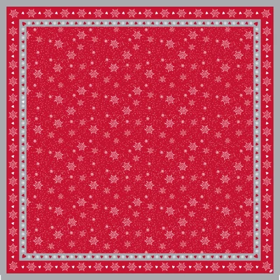 Dunicel® textil hatású Asztalközép, karácsonyi mintás, 84 x 84 cm, nem vízálló