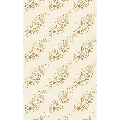 Dunicel® textil hatású papír Asztalterítő, krém-arany csillag mintás, 138 x 220 cm, nem vízálló