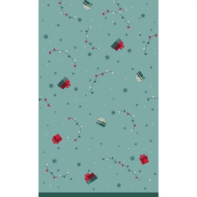 Dunicel® textil hatású papír Asztalterítő, ajándékcsomag mintás, 138 x 220 cm, nem vízálló