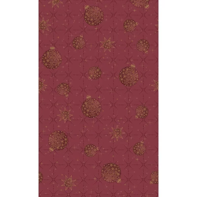 Dunicel® textil hatású papír Asztalterítő, bordó-arany karácsonyi mintás, 138 x 220 cm, nem vízálló