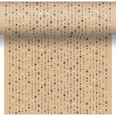 Dunicel® textil hatású papír Asztali futó, 3in1, karácsonyi mintás, 0,40 x 4,8 m, nem vízálló