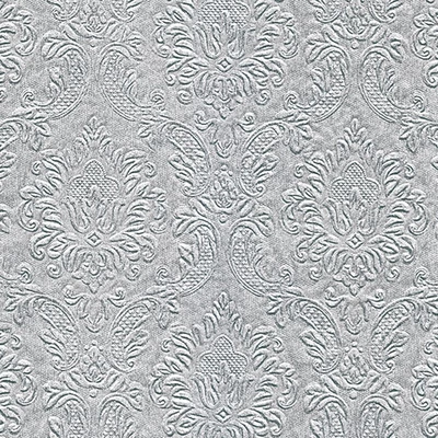 Paper+Design Tissue Szalvéta, dombornyomott, ezüst, 33 x 33 cm, 3-rétegű