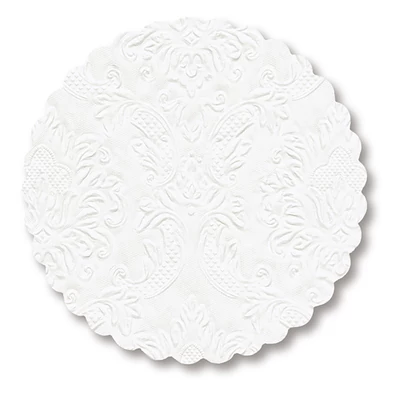Paper+Design Tissue Poháralátét, dombornyomott, fehér, Ø9,8 cm