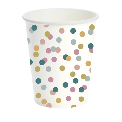 Duni BIO papírpohár színes pöttyös, 24 cl
