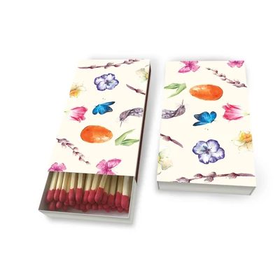 Húsvéti mintás gyufásdoboz gyufával