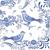 Paper+Design Tissue Szalvéta, Porcelán kék festés mintás, 33 x 33 cm, 3-rétegű