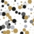 Duni® Tissue Szalvéta, fekete-arany buborék pöttyös mintás, 33 x 33 cm, 1/4 hajtású, 3-rétegű, 20 db/csomag