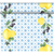 Dunicel® textil hatású papír Asztali futó, mediterrán stílusú, citrom, kék mintás, 0,40 x 24 m
