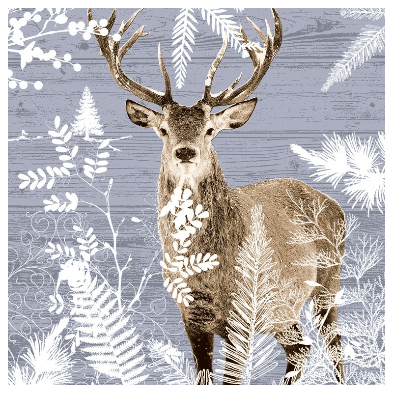 Paper+Design Tissue Szalvéta, zúzmarás szarvas mintás, 24 x 24 cm, 3-rétegű