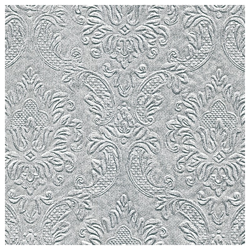 Paper+Design Tissue Szalvéta, dombornyomott, ezüst, 24 x 24 cm, 3-rétegű