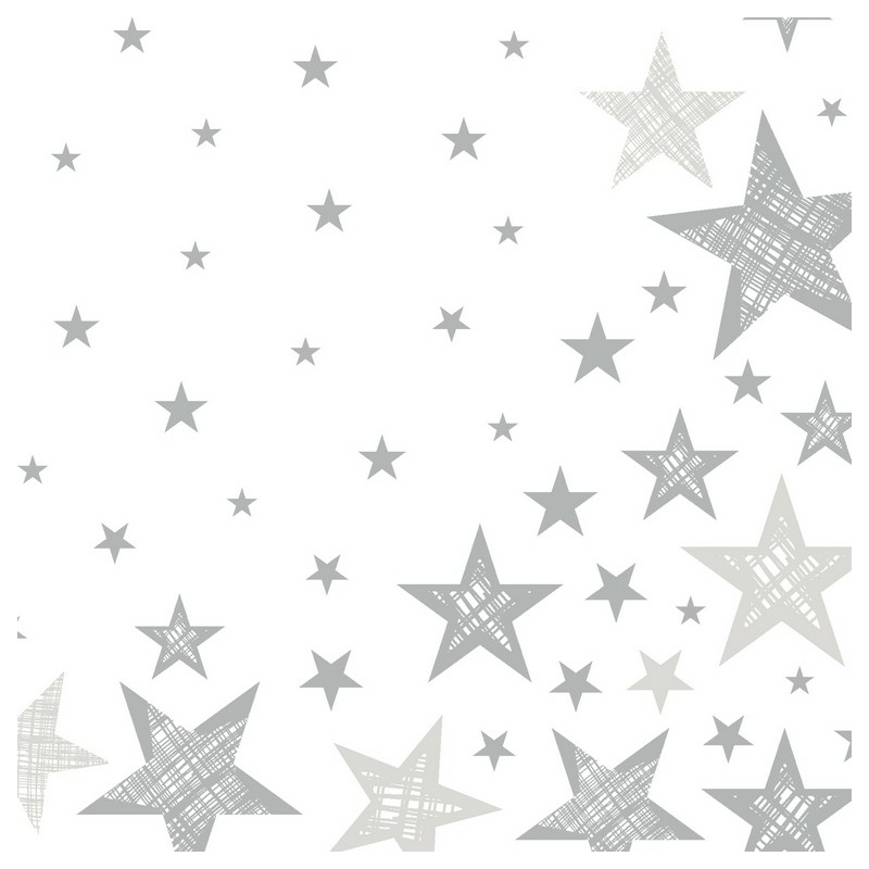 Tissue Szalvéta, karácsonyi csillag mintás, 33 x 33 cm, 3-rétegű
